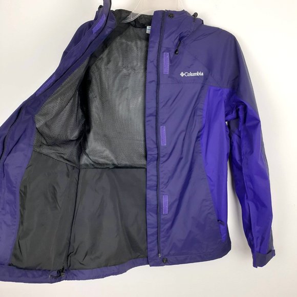 Columbia Waterproof Omnitech Rain Jacket. Size S. Purple/blue Full zip. Hood - Picture 7 of 12